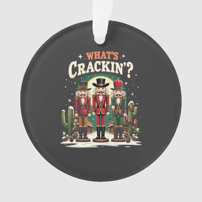 Was Cracking Nutcracker Cactus Christmas Funny ist Ornament (Vorderseite)