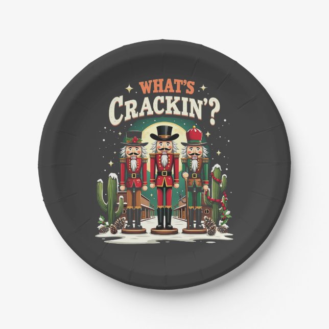 Was Cracking Nutcracker Cactus Christmas Funny ist Pappteller (Vorderseite)