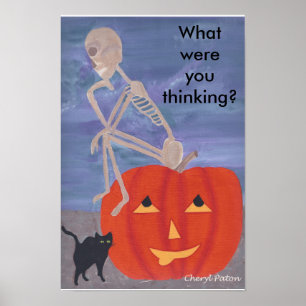 Was dachten Sie an Skelettplakate zu Halloween? Poster