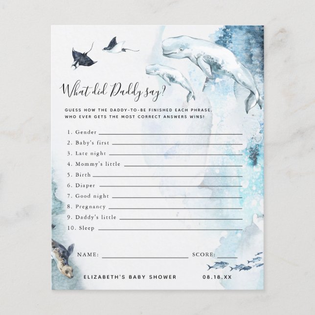 Was Daddy gesagt hat | Baby Showspiel (Vorderseite)