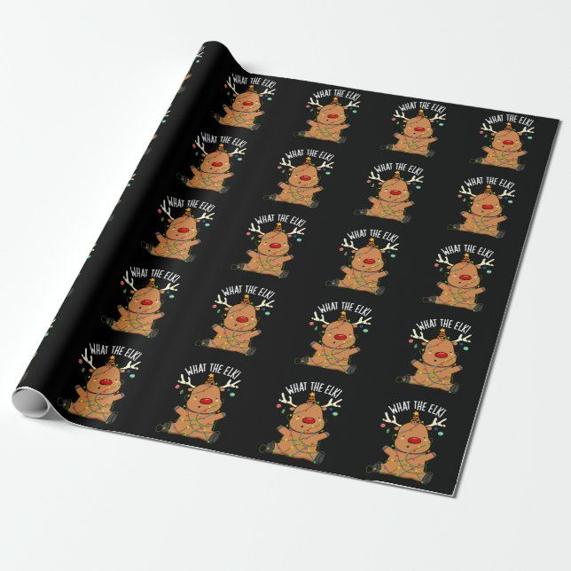 Was das Elch-Funny-Tier für dunkle BG Geschenkpapier (Ungerollt)