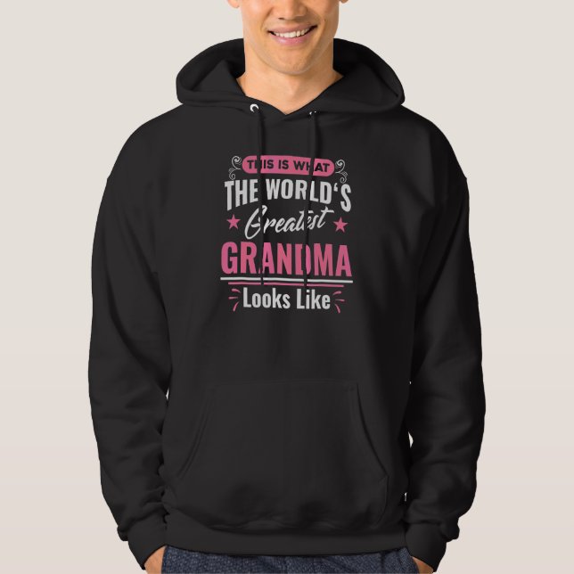 Was das größte Oma der Welt aussieht wie Mütter D Hoodie (Vorderseite)
