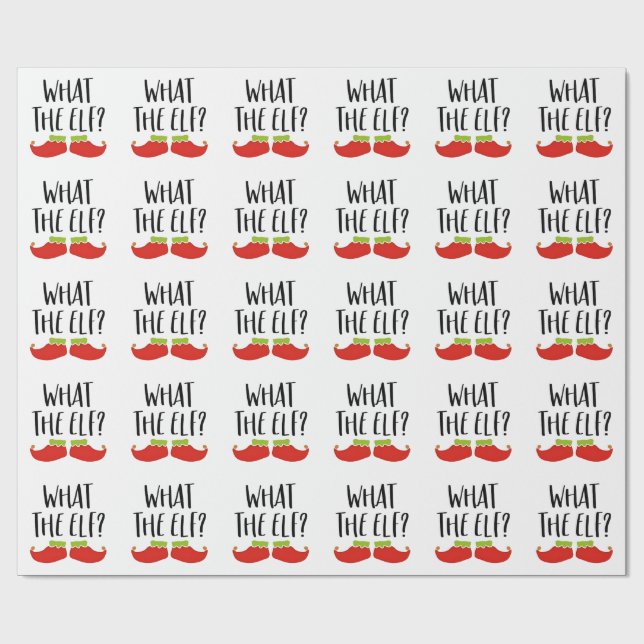 Was der Elf Funny Christmas Elf Weihnachtsmann Geschenkpapier (Flach)