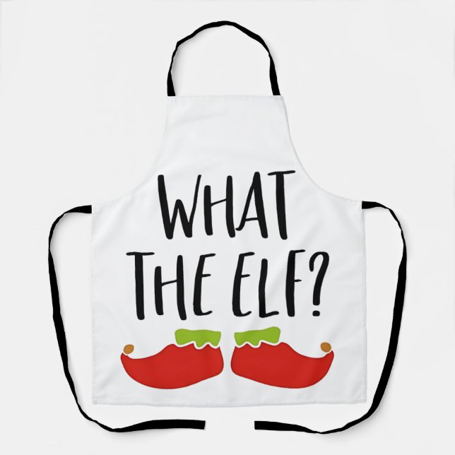 Was der Elf Funny Christmas Elf Weihnachtsmann Schürze (Vorderseite)