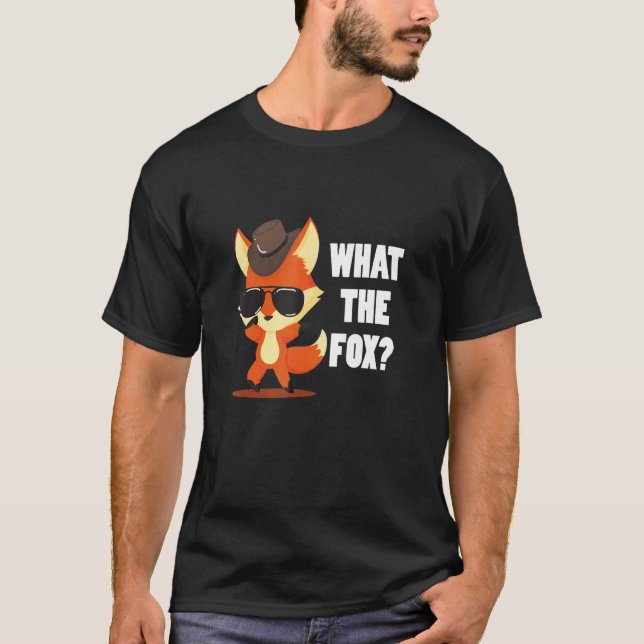 Was der Fuchs mit Hut und Sonnenbrille Cool macht T-Shirt (Vorderseite)