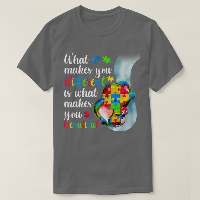 Was dich anders macht, macht dich wunderbar Autis T-Shirt (Design vorne)