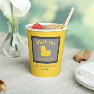 Was die Duck Birthday Funny Yellow Pappbecher