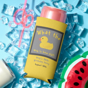 Was die Duck Birthday Funny Yellow Selters Dosenkühler