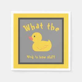 Was die Duck Birthday Funny Yellow Serviette