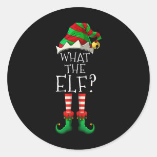 Was die Elf Weihnachts-Familie Matching Group Spaß Runder Aufkleber