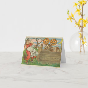 Was die Jungen Vintag mit dem KuhHalloween gemacht Karte