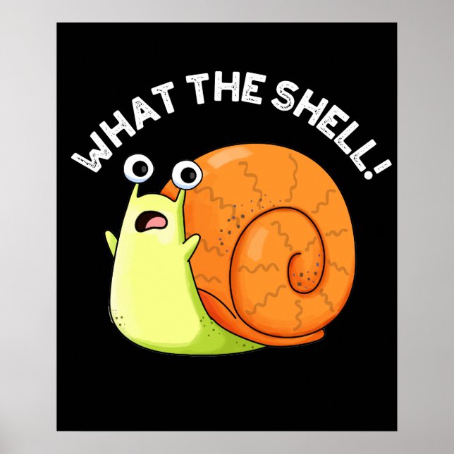 Was die Muschel Funny Snail Puff Dark BG Poster (Vorne)