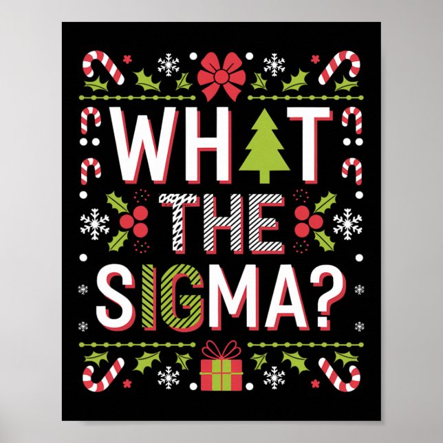 Was die Sigma Funny Santa Clause Gen Alpha X-mas Poster (Vorne)