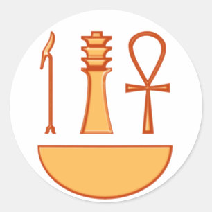 Was Djed Anch Symbol Triade Runder Aufkleber