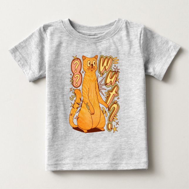 Was? / Eine Orange Cat Illustration Baby T-shirt (Vorderseite)