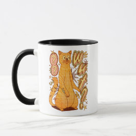 Was? / Eine Orange Cat Illustration Tasse