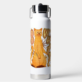 Was? / Eine Orange Cat Illustration Trinkflasche