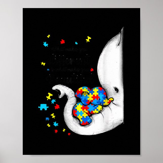 Was einen von Elefanten-Autismus unterscheidet Poster (Vorne)