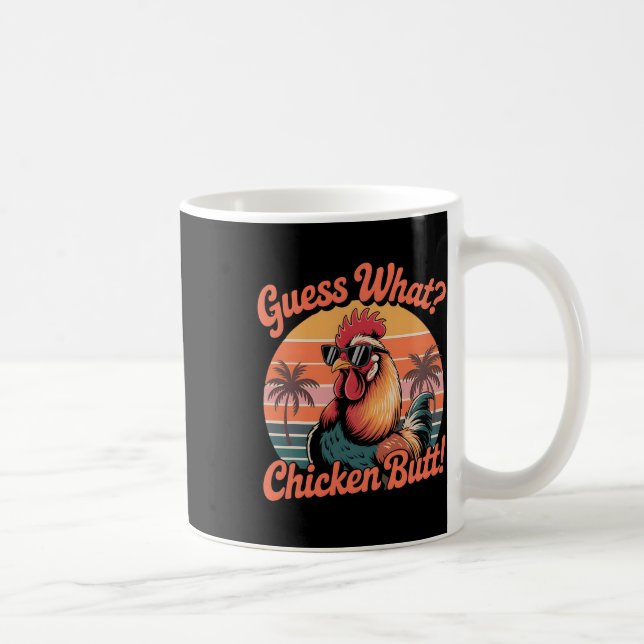 Was erratst du Hühnerhintern Lustiges Hühner-Meme  Kaffeetasse (Rechts)