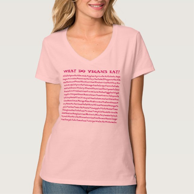 Was essen Vegans? T-Shirt (Vorderseite)