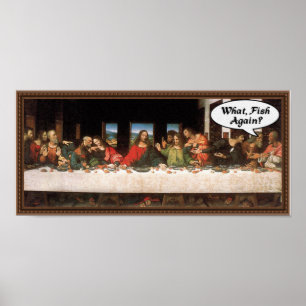 Was, Fisch wieder? - Funny Last Supper Holiday Mah Poster