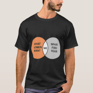 Was Frauen wollen Was Fische fürchten Venn-Diagram T-Shirt