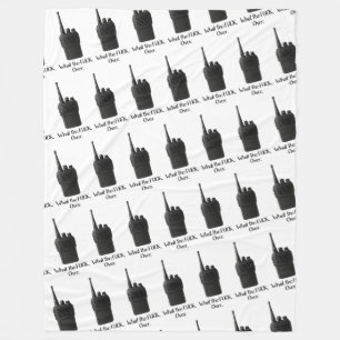 Was Fu*k über das lustige Walkie Talkie Icon Fleecedecke