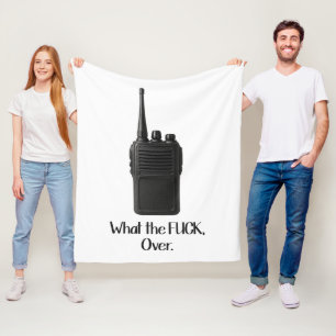 Was Fu*k über das lustige Walkie Talkie Icon Fleecedecke