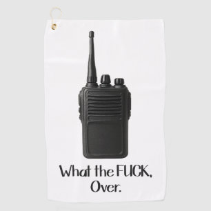 Was Fu*k über das lustige Walkie Talkie Icon Golfhandtuch