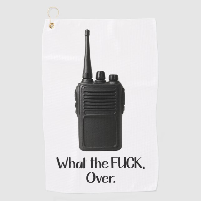 Was Fu*k über das lustige Walkie Talkie Icon Golfhandtuch (Vorderseite)