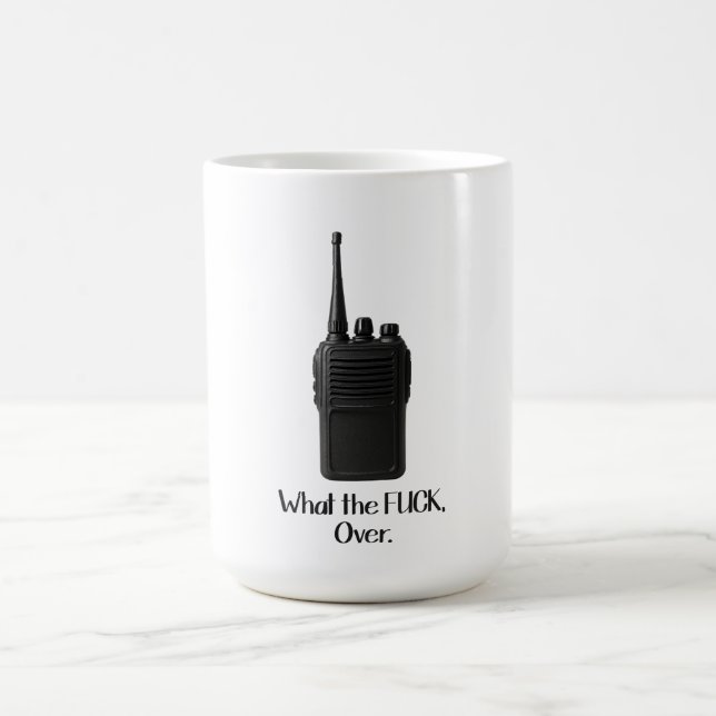 Was Fu*k über das lustige Walkie Talkie Icon Kaffeetasse (Mittel)