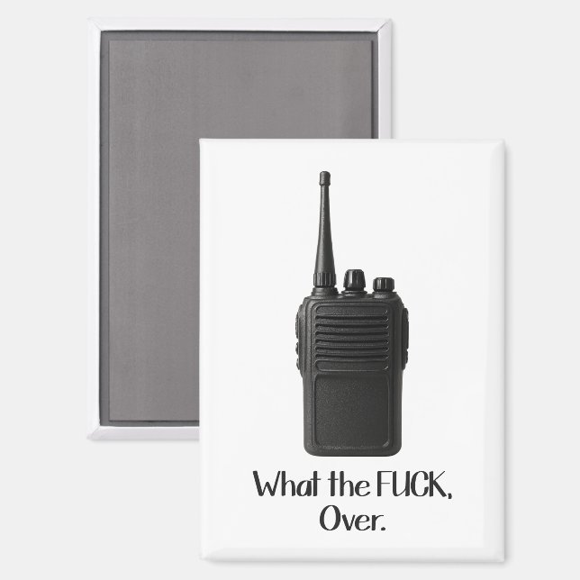 Was Fu*k über das lustige Walkie Talkie Icon Magnet (Vorderseite/Rückseite)