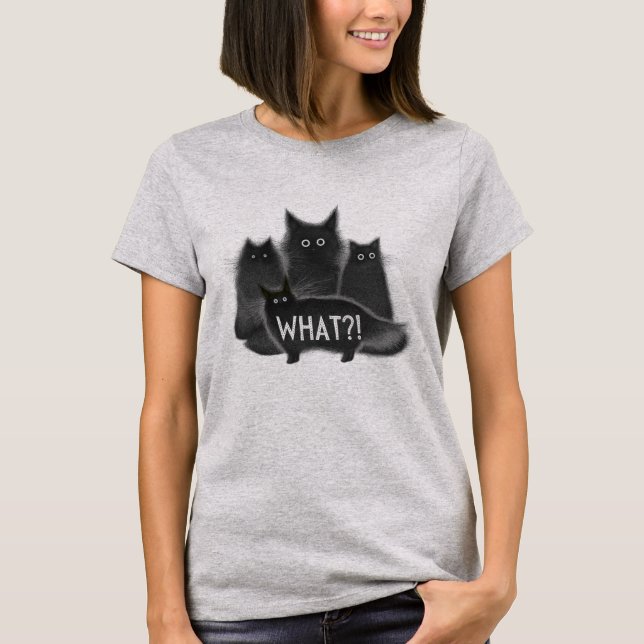 "Was?!" Funny Cat T-Shirt (Vorderseite)