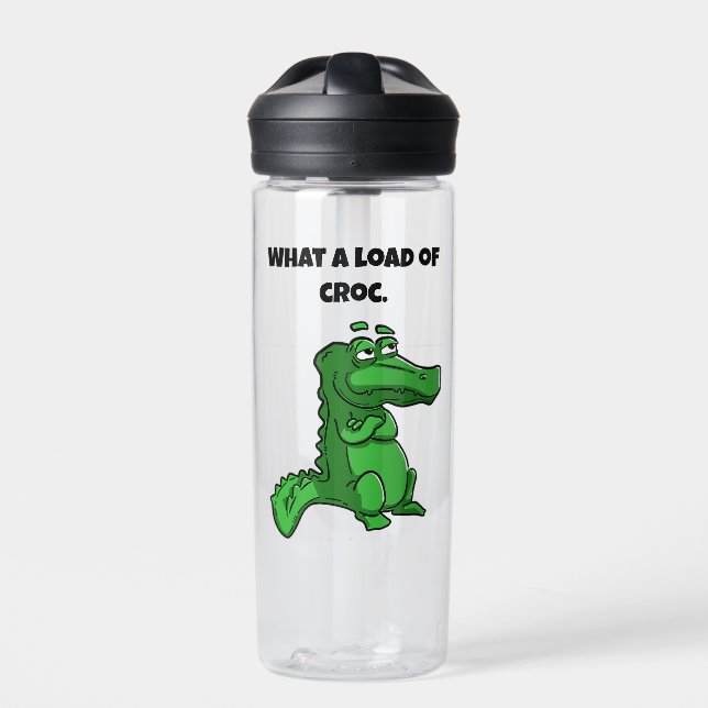 Was für ein Cartoon des Croc Funny Alligator Trinkflasche (Vorderseite)