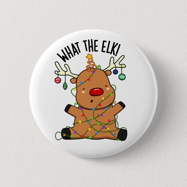 Was für ein Elch-Funny-Tier? Button (Vorderseite)