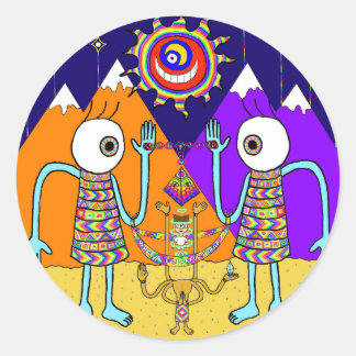 Was für ein farbenfroher World Sticker (Circle)