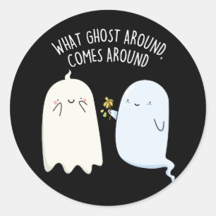 Was für ein Geist um Halloween kommt Runder Aufkleber