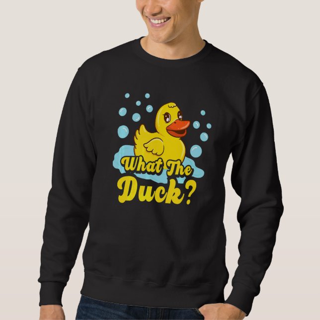 Was für ein gelber Duckkautschuk-Ducky-Quack Sweatshirt (Vorderseite)