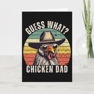 Was für ein Huhn Papa Daddy Cowboy Vatertag V Karte
