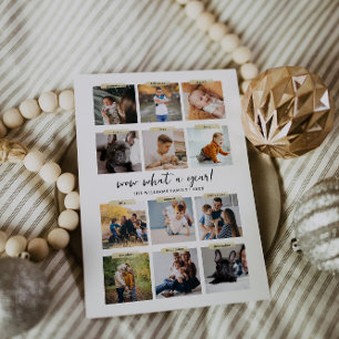 Was für ein Jahr   12 Foto Collage Weihnachtsfeier Einladung