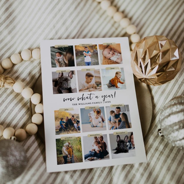 Was für ein Jahr | 12 Foto Collage Weihnachtsfeier Einladung (Von Creator hochgeladen)