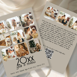 Was für ein Jahr 12 Foto Text QR Code Personalisie Feiertagskarte