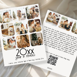 Was für ein Jahr 12 Foto Text QR Code Personalisie Feiertagskarte
