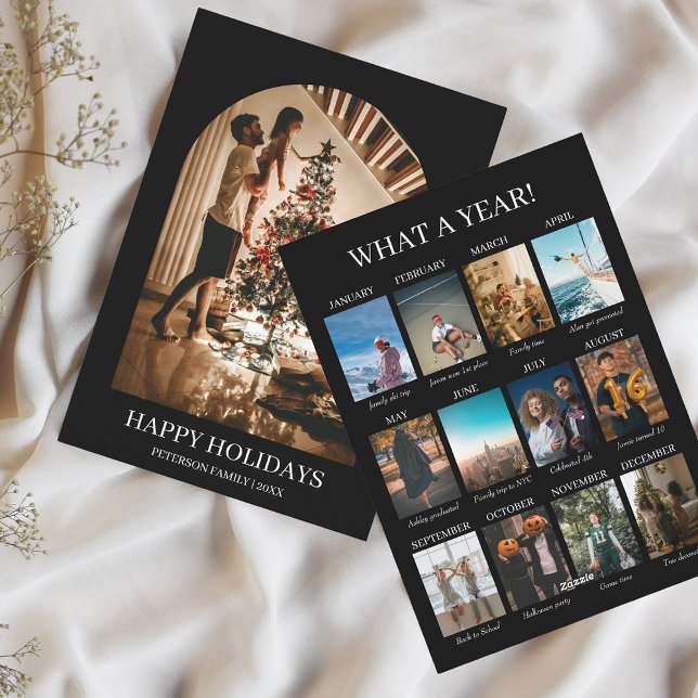 Was für ein Jahr 12 Fotos Weihnachten Minimalistis (What a Year 12 Photos Christmas Card Minimalist Year in Review)