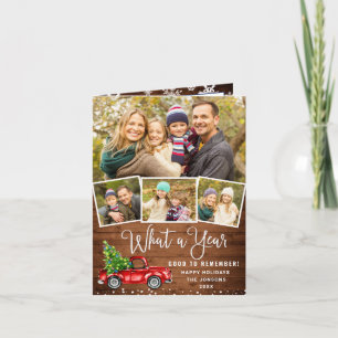 Was für ein Jahr 2021 Weihnachtsfahrer 4 Foto  Feiertagskarte