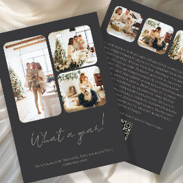 Was für ein Jahr 6 Foto Text QR Code Personalisier Feiertagskarte