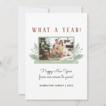 Was für ein Jahr! Einfaches Covid New Year Foto Ho