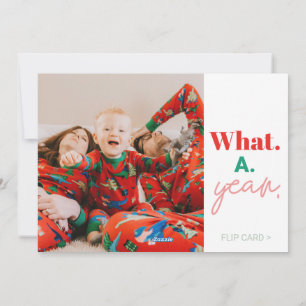 Was für ein Jahr Familien-Weihnachts-Feiertags-Fot Feiertagskarte