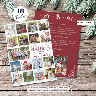 Was für ein Jahr Foto-Collage Bildunterschriften J Feiertagskarte