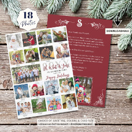 Was für ein Jahr Foto Collage Captions Jahr in Übe Feiertagskarte